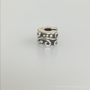 Pandora Crystals Silver Scroll Bead Charm